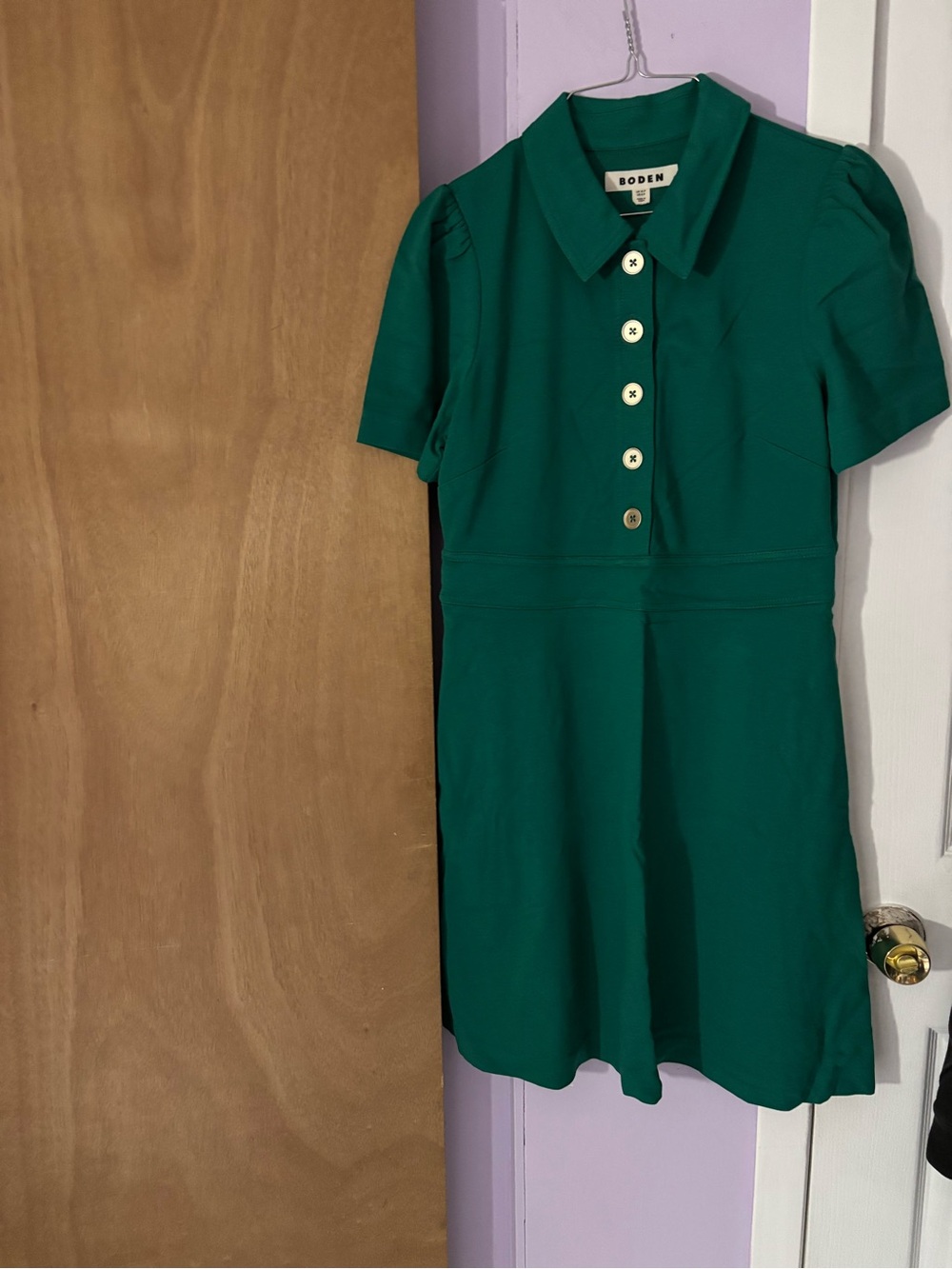 Boden  wiman' Green Polo Dress with Button Front